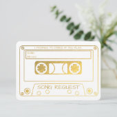 Invitation Demande de chanson cassette vintage en feuille d'o (Debout devant)