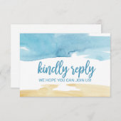 Invitation Demande de chanson de sable et de mer à l'aquarell (Devant / Derrière)