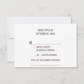 Invitation Demande de chanson de tournesol brun RSVP (Dos)