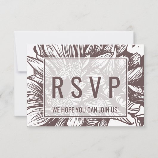 Invitation Demande de chanson de tournesol marron RSVP (Devant)