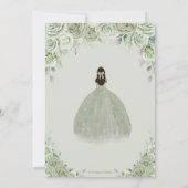 Invitation Demande de Dama Floral Vert Quinceañera Sage (Dos)