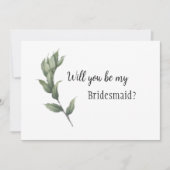 Invitation Demande de demoiselle d'honneur à la végétation si (Devant)