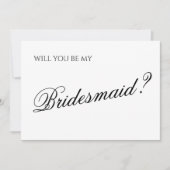 Invitation Demande de Demoiselle d'Honneur à Script Minimal (Devant)