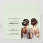 Invitation Demande de Demoiselle d'Honneur Afro-Américaine Di (Devant / Derrière)