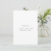 Invitation Demande de Demoiselle d'Honneur de Photo Minimalis (Debout devant)