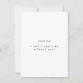 Invitation Demande de Demoiselle d'Honneur de Photo Minimalis (Devant)