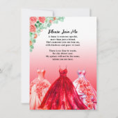 Invitation Demande de demoiselle d'honneur de Quinceañera rou (Dos)