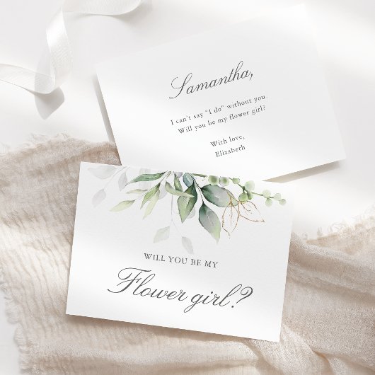 Invitation Demande de Demoiselle d'Honneur Élégante avec Euca
