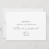 Invitation Demande de Demoiselle d'Honneur en Calligraphie Mo (Dos)