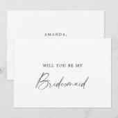 Invitation Demande de Demoiselle d'Honneur en Calligraphie Mo (Devant / Derrière)