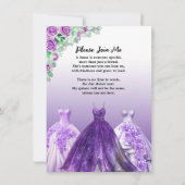 Invitation Demande de demoiselle d'honneur en violet pour Qui (Dos)