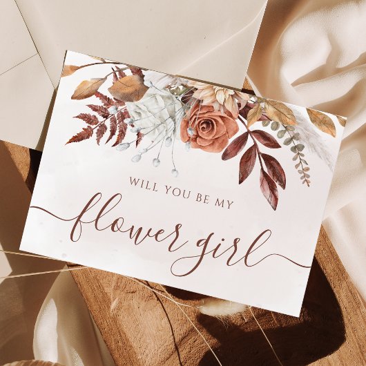 Invitation Demande de Demoiselle d'Honneur Fleur de Terracott