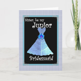 Invitation Demande de Demoiselle d'Honneur Junior - Robe Bleu
