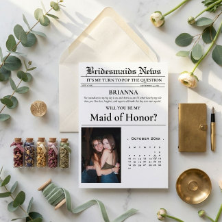 Invitation Demande de demoiselle d'honneur minimaliste modern