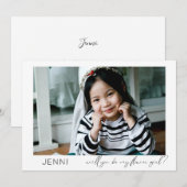 Invitation Demande de Demoiselle d'Honneur Photo Calligraphie (Devant / Derrière)