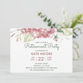 Invitation Demande de fête de retraite aquarelle Floral Party (Debout devant)