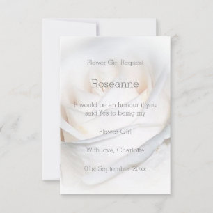 Invitation Demande de Fleur Rose blanche