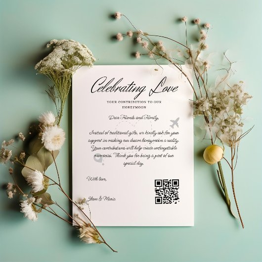 Invitation Demande de fonds de voyage Code Qr Cadeau de voyag