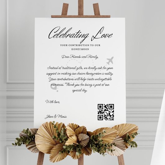 Invitation Demande de fonds de voyage Code Qr Cadeaux de mari