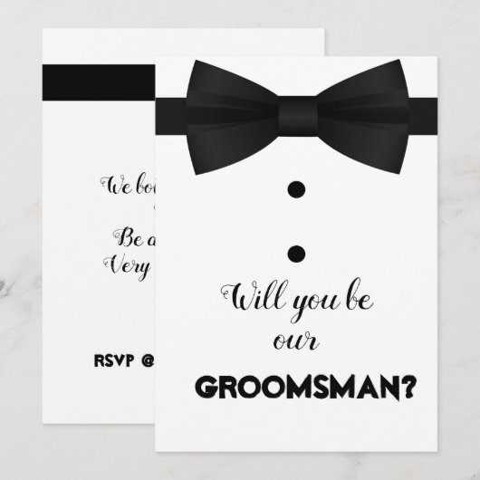 Invitation Demande de Garçon d'Honneur Moderne Écriture Pince (Devant / Derrière)