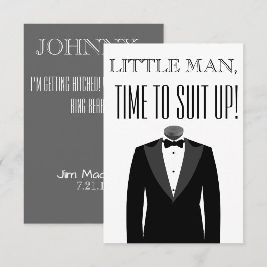 Invitation Demande de Garçon d'Honneur pour Porter la Bague s (Devant / Derrière)