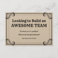 Demande de Garçon d'Honneur Vintage Construire une