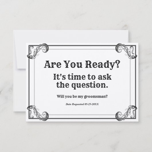 Invitation Demande de Garçon d'Honneur Vintage Êtes-vous Prêt (Devant)