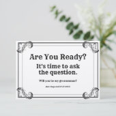 Invitation Demande de Garçon d'Honneur Vintage Êtes-vous Prêt (Debout devant)
