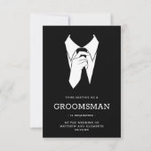 Invitation Demande de Groomsman Black Tuxedo (Devant)