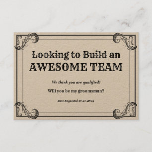 Invitation Demande de Groomsman pour la construction d'une éq