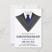 Invitation Demande de Groomsman Tuxedo Moderne (Devant)