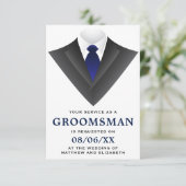 Invitation Demande de Groomsman Tuxedo Moderne (Debout devant)