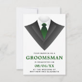 Invitation Demande de Groomsman Tuxedo Moderne (Devant)