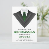 Invitation Demande de Groomsman Tuxedo Moderne (Debout devant)