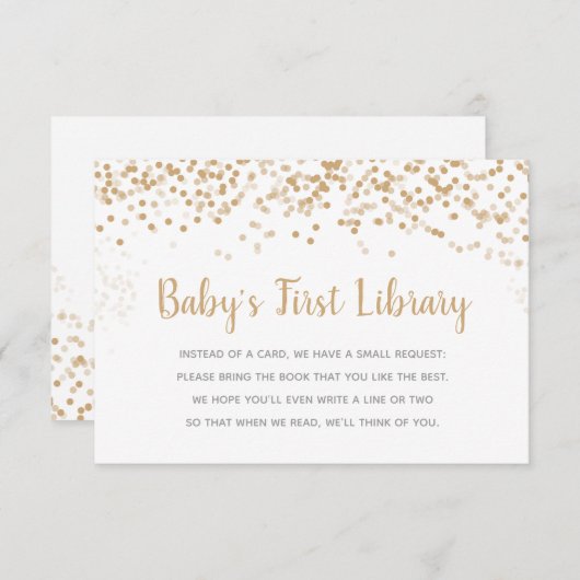 Invitation Demande de livre de la bibliothèque du bébé de (Devant / Derrière)