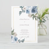Invitation Demande de Mariage floral Dusty subtil et crème (Debout devant)