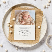 Invitation Demande de Marraine Moderne avec Photo