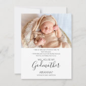 Invitation Demande de Marraine Moderne avec Photo (Devant)