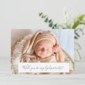 Invitation Demande de parrain/marraine pour bébé adorable pho (Debout devant)