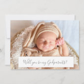 Invitation Demande de parrain/marraine pour bébé en photo (Devant)