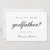 Invitation Demande de parrain Simple et Élégant en Noir (Devant)