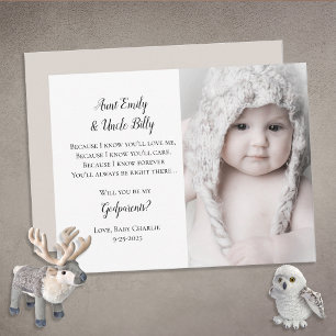 Invitation Demande de parrainage et marraine avec photo