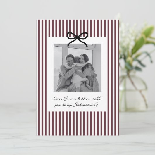 Invitation Demande de parrainage Rayures de Bourgogne (Debout devant)