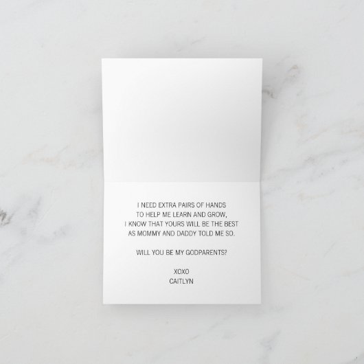 Invitation Demande de parrainage sur fond d'étoiles dorées Ba (Intérieur)