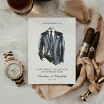 Invitation Demande de proposition de fabricant d'aquarelle mo<br><div class="desc">Demandez à vos meilleurs gars de rester à vos côtés avec ces cartes uniques "vous serez mon groomsman". Doté d'une illustration de costume moderne et classe et d'une police de style machine à écrire. Retournez la carte pour révéler une liste de description de poste amusante qui peut être customisée pour...</div>