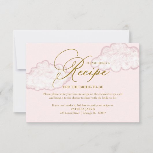 Invitation Demande de recette de douche de mariée Cloud moder (Devant)