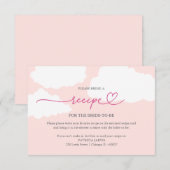 Invitation Demande de recette de douche de mariée Cloud moder (Devant / Derrière)