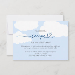 Invitation Demande de recette de douche de mariée Cloud moder