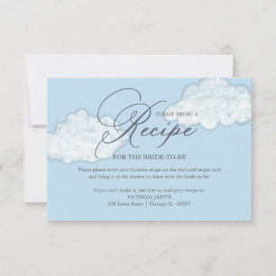 Invitation Demande de recette de douche de mariée Cloud moder