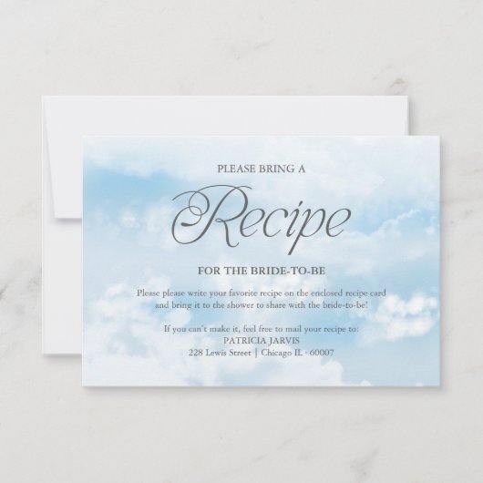 Invitation Demande de recette de douche de mariée moderne sur (Devant)